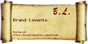 Brand Levente névjegykártya
